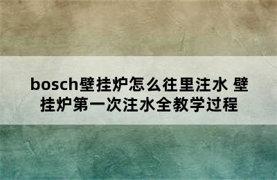 bosch壁挂炉怎么往里注水 壁挂炉第一次注水全教学过程